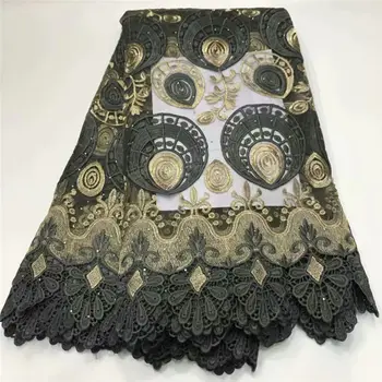 

2020 newest Nigerian cord lace Embroidered African Lace Fabric High Quality Guipure Lace with stones French Net Lace Fabric