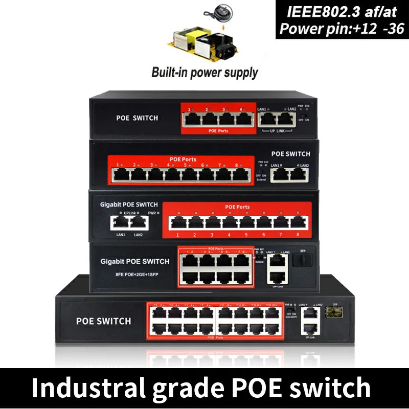 8Port Fast Ethernet SPoE Switch Plug /& Play Desktop Splitter for network cam