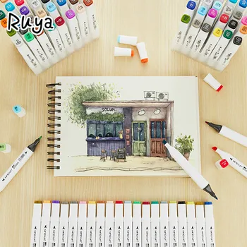 

Colors Dual Tip Art Marker Pens Liner copic Markers Watercolor Drawing Painting Pen Brush School Supplies stabilo manga colores
