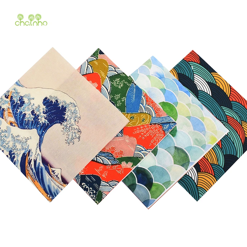 

Hand Dyed Fabric,4pcs/Lot,Landscape Cotton Canvas Fabric for DIY Sewing Quilting,Bag,Book Cover,Home Decoration Material,15x15cm