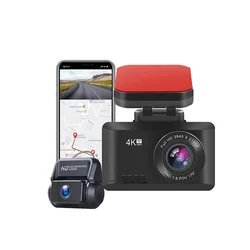 Caméra de tableau de bord T8 Novatek 2.45, 96670 pouces, haute qualité, double objectif, 4K 2160P, Wifi, Gps, boîte noire 