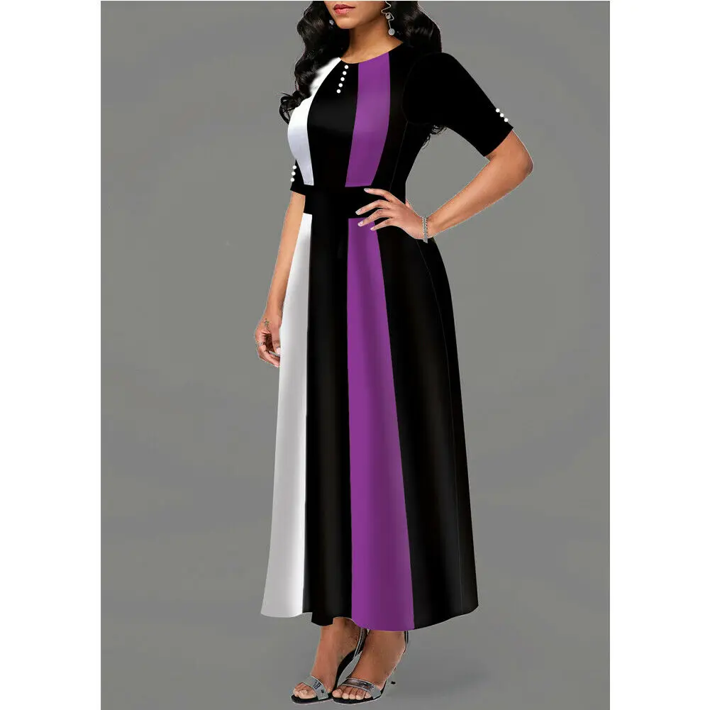 Винтажное платье Лидер продаж 2019 для женщин эластичные полосатые пакет