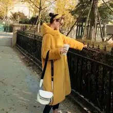 Женское пальто из искусственного меха, модные толстовки с капюшоном, меховая Толстая теплая длинная куртка из искусственного меха кролика, свободное зимнее пальто для женщин, casaco feminino