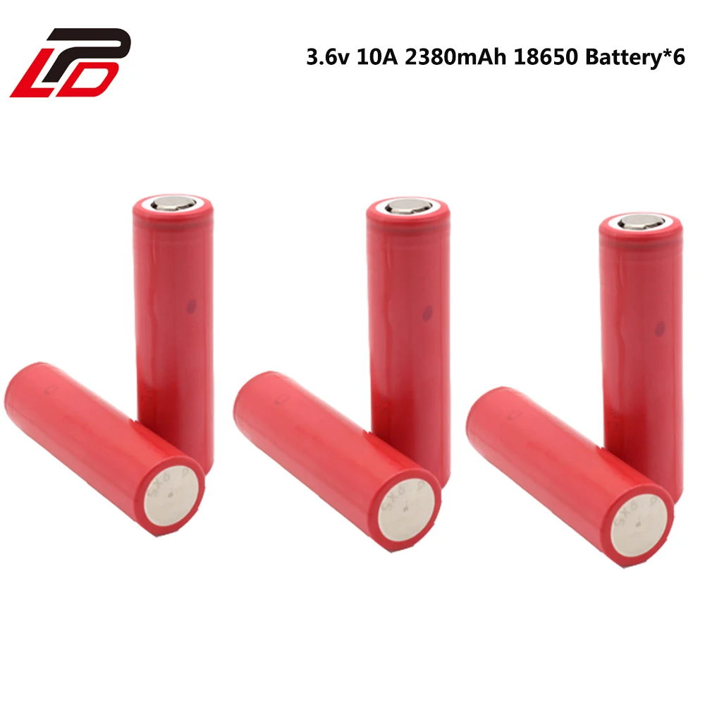 Для Sanyo 3,6 V 2380mAh 18650 литий-ионная батарея 10А разряда для UR18650ZL2 6 штук в комплекте