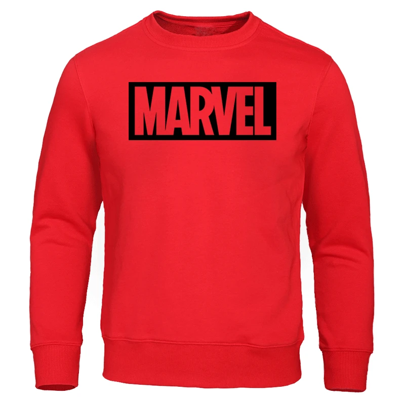 Мужские толстовки Весна Осень Толстовка Мода Marvel принт мужские хлопковые толстовки повседневные мужские пуловеры с круглым вырезом уличная одежда топы - Цвет: red 1