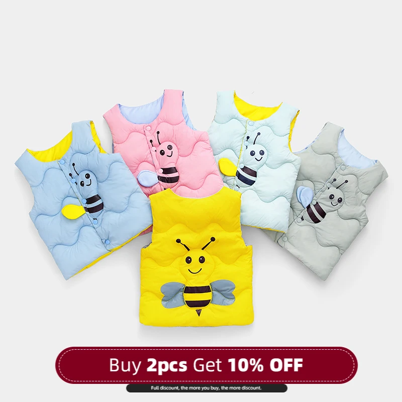

Menoea girl winter clothes Kids Cartoon Vest Costume 2020 Boy Winter Warm Waistcoats Children Clothes Lovely Bee Outerwear vest