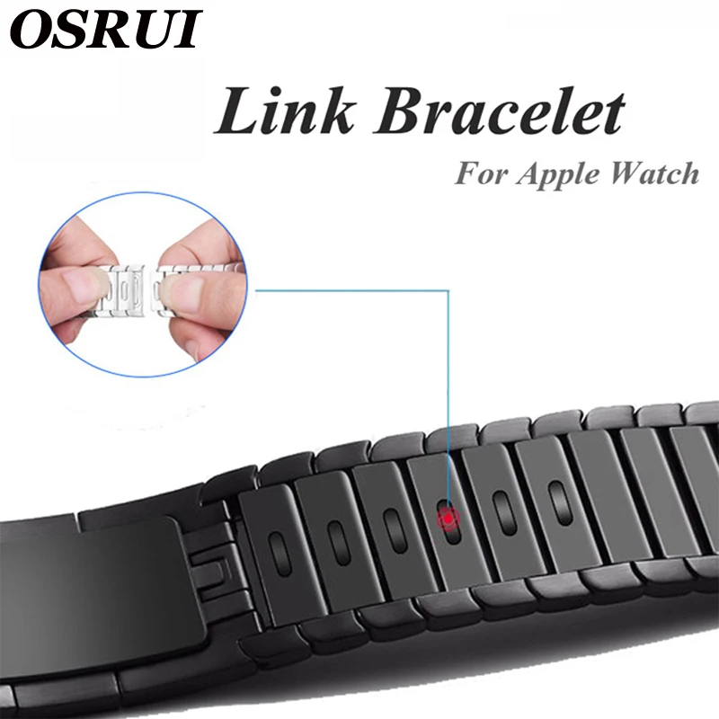 

link Bracelet strap for Apple Watch band 4 44mm 40mm Steel strip iwatch 5 4 3 band 42mm 38mm Stainless Steel 36L metal watchband