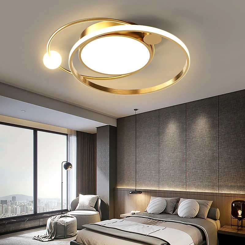 Modern LED Ceiling Lights With Remote Control For Living Room Master Bedroom Study Gold Luxury Indoor Chandelier Lamp | Освещение