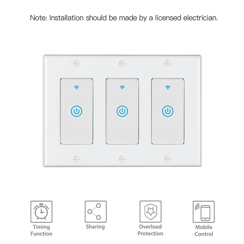 US smart switch Alexa Сенсорная панель умный wifi переключатель умный дом устройства wifi управление