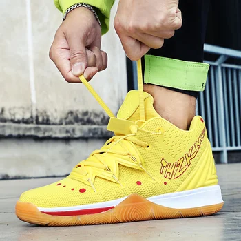 

Mens Breathable Basketball Shoes High Top Non-slip Basketball Shoes Women Light Shockproof Sneakers Sports Shoes