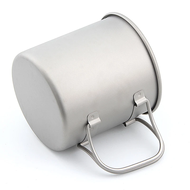 Keith Titanium Cup Titanium Water Mugs Camping Cups Ultralight Travel Mug With Folding Handle Titanium Lid Drinkware 300ml-900ml 5