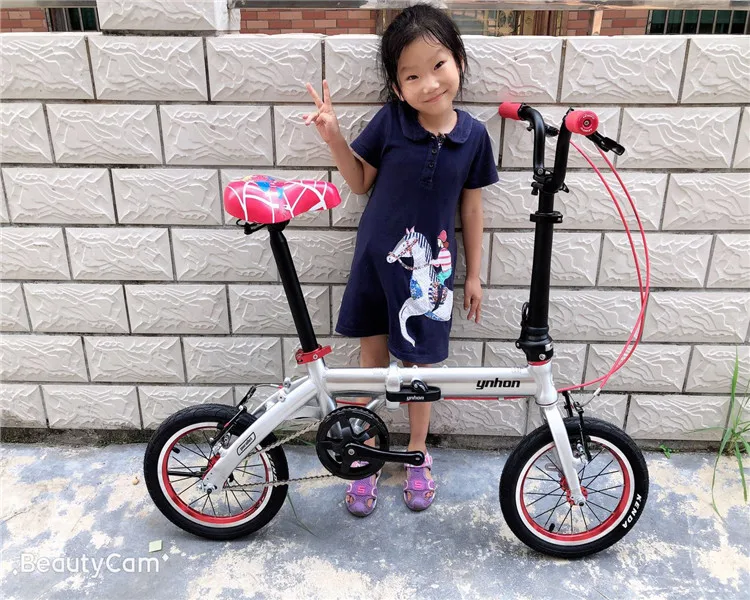 YNHON Folding Bike 14/16inch V Brake Single Speed 412 Outer 3S Urban Commuter Bicycle LTWOO DIP Retro Leisure Chilid BMX