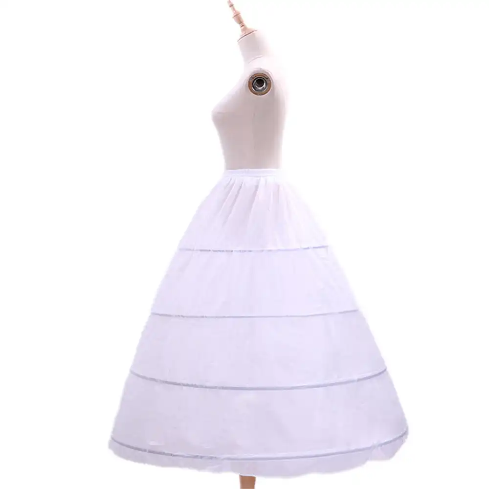 HONGFUYU White Wedding Petticoat 4 Crinoline Slip Underskirt Bridal