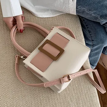 

Contrast Color Designer PU Leather Fashion Crossbody Bag Female 2020 Summer Mini Single Shoulder Crossbody Bag Female Handbag