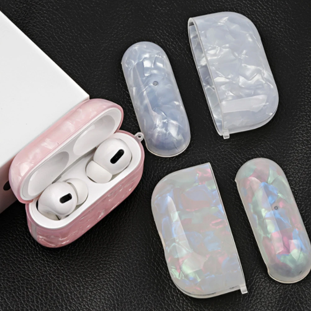 Чехол для наушников с рисунком раковины AirPod Pro блестящая оболочка чехол кожи 360