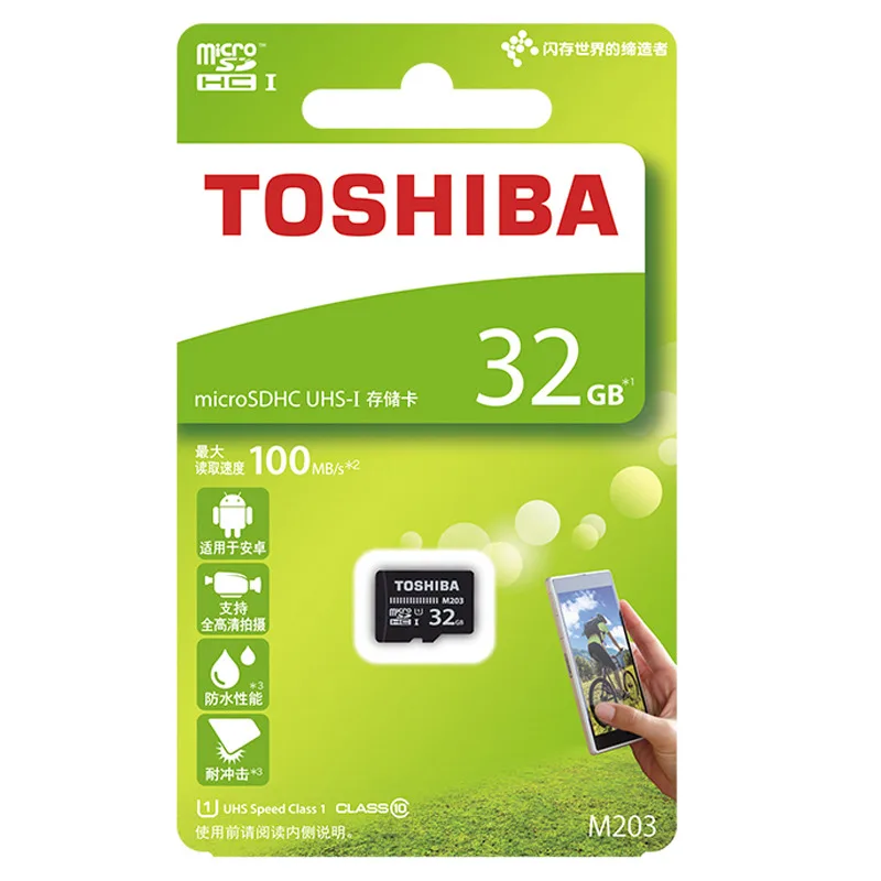 TOSHIBA 5 шт./лот, Micro SD карта, M203 Class10 16 Гб оперативной памяти, 32 Гб встроенной памяти, 64 ГБ 128 Гб карта памяти 100 МБ/с. карты памяти SDHC/SDXC UHS-I TF карты для мобильного телефона - Емкость: 32 Гб