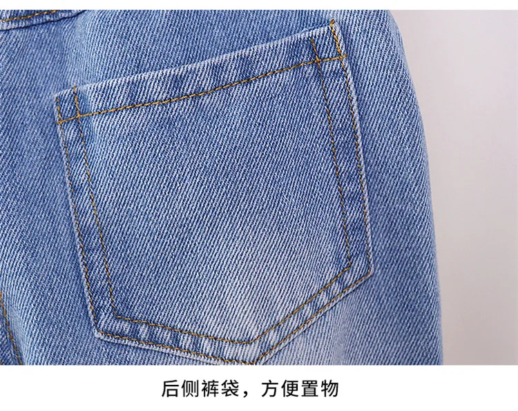 Новинка года; осенние джинсы с милым принтом для девочек; джинсовые брюки