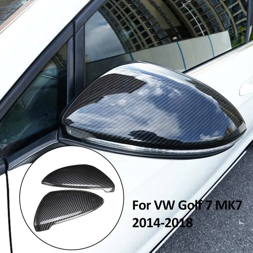 Карбон волокно крыло Зеркало заднего вида крышки Кепки для VW Golf GTI гольф MK7 E-Гольф SportWagen Altrack R 5G0 857 538 537 E из АБС-пластика