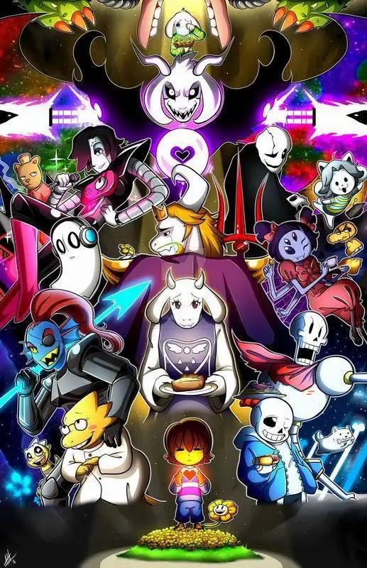 undertale roleplaying video game wall sticker silk fabric poster