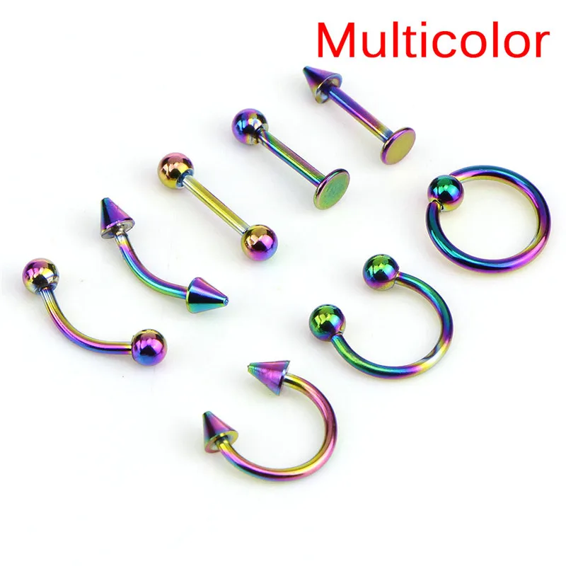 8/16pcs/lot Steel Ear Piercings Helix Piercings Eyebrow Piercings Lip Labret Rings Earring Tragus Barbell Piercings Body Jewelry