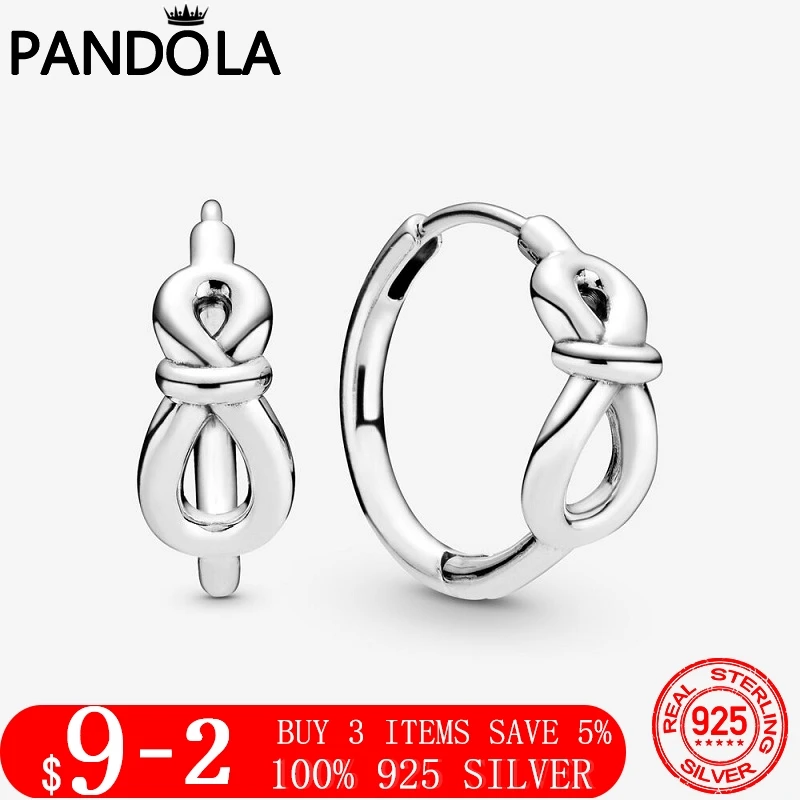 

2020 New 925 Sterling Silver Infinity Knot Hoop Earrings For Women Girl Wife Gift Silver S925 Original Fashion Jewelry