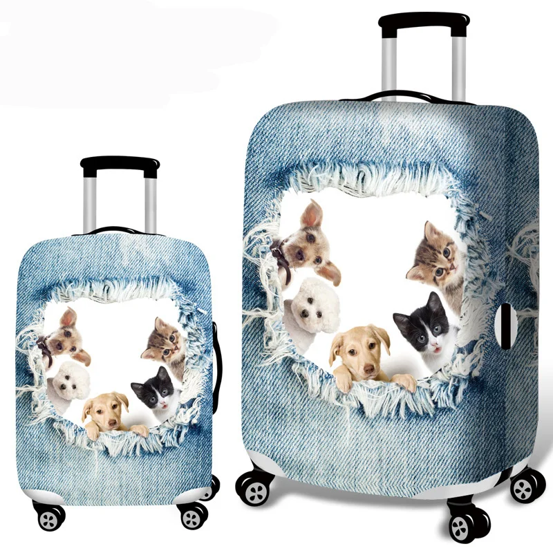 Travel Luggage Cover Protective Suitcase Cover Trolley Case Cartoon Thicken Wear Resistant Travel Luggage Dust Case 18 To 32inch - Color: C