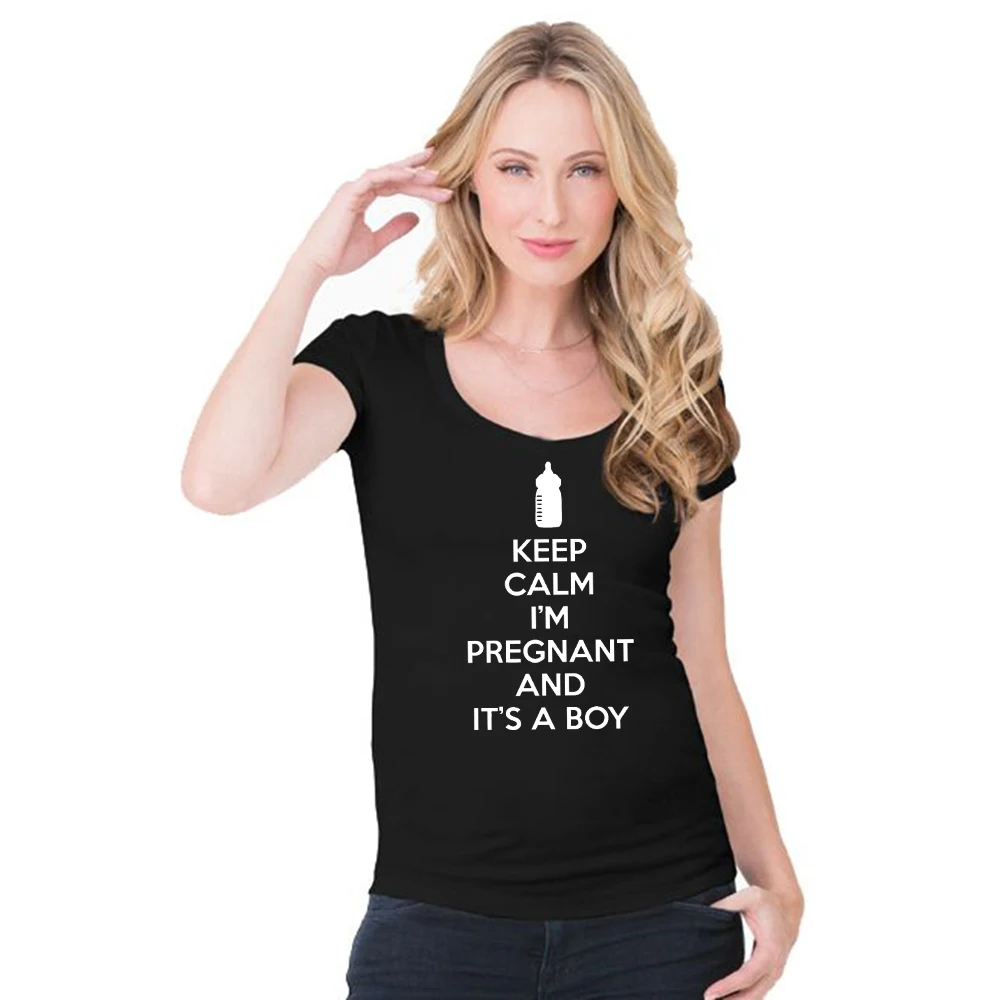 

Crazy Dog T-Shirts Maternity Keep Calm Im Pregnant and Its A Boy Shirt Funny Pregnancy Announcement Summer Plus Size Tops Tee