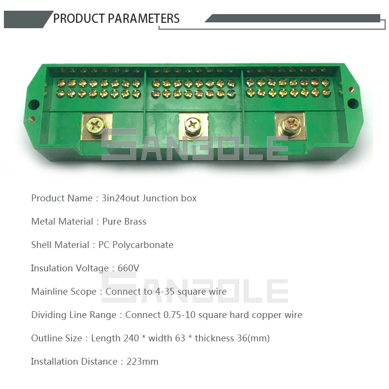de distribuição de junção terminal do fio 660 v