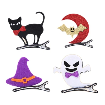 

Halloween Dance Party Dress Up Children's Three-dimensional Hairpin Bat Pumpkin Headdres Duckbill Clip Ghost Bat Pumpkin Hairpin