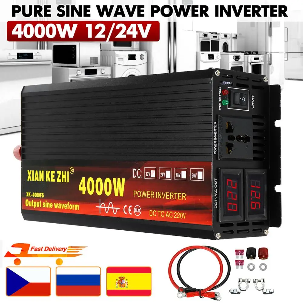 Автомобильный инвертор 12V/24V 220V 3000/4000W Напряжение трансформатор с