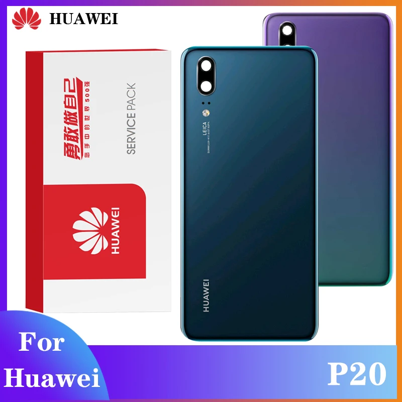 Оригинальный чехол для батареи Huawei P20 запасные части задней панели стекла двери P20|Экраны мобильных