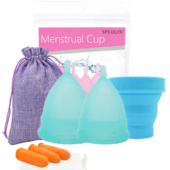 

Silicone Menstrual Cup Set with Sterilizer Cup Menstrual cup for Women Feminine hygiene Medical 100% silicone Cup FDA SGS
