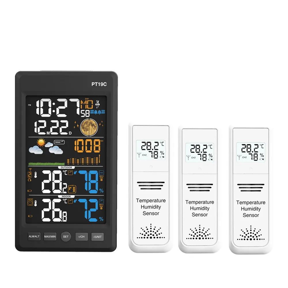 

Weather Station Temperature Humidity Wireless Colorful LCD Display With Barometer Weather Forecast