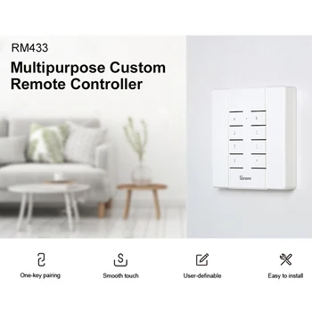 

SONOFF RM433 Remote Controller Updated Version 433MHz RF Remote Controller Suitable for SONOFF Basicrf/Slampher/iFan03 RF Bridge