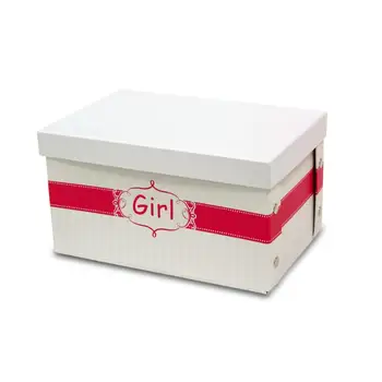 

Rectangular box child carton for girl (girl) shades of pink. Detachable