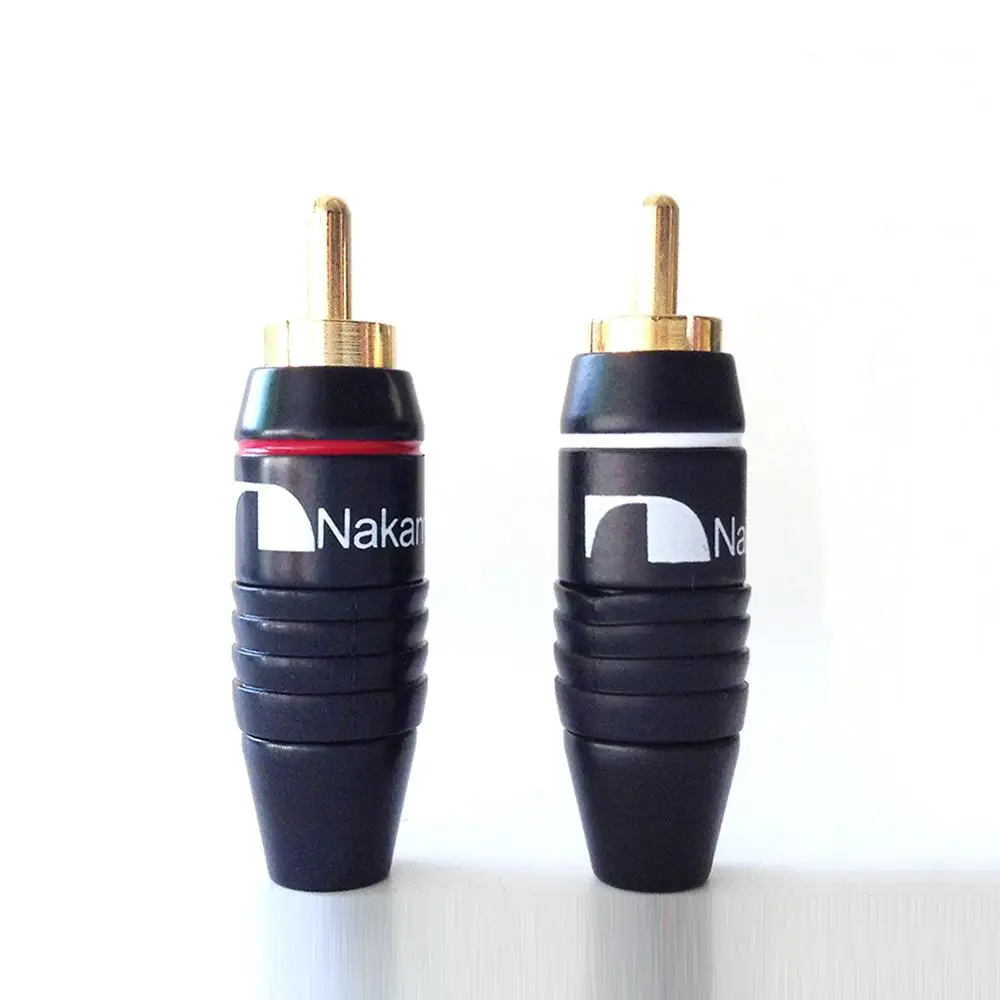 Colleimage Hifi латунь Nakamichi RCA штекер Jack аудио кабель припоя Позолоченный разъем Черный для 6 мм кабель