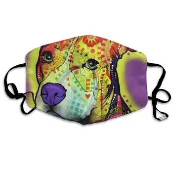 

Muindancer Dust Mask, Pitbull Dog Art Face Mask with Adjustable Earloops Breathable Reusable Outdoor Mouth Cover for Adults Kids
