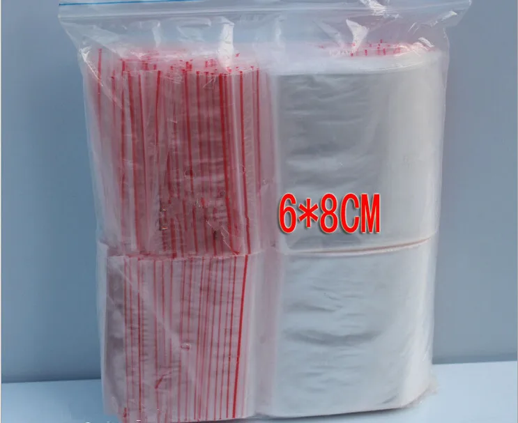 

2000pcs 6x8cm pe transparent travel gift packaging bags plastic bag for necklace/jewelry diy custom ziplock clear self seal bags