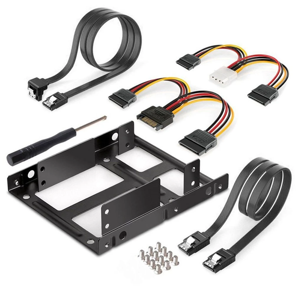 Kit de montaje de disco duro interno de 2,5 pulgadas SSD a 3,5 pulgadas, soporte con Cables de SATA y Cables de alimentación, 2 unidades|Piezas para herramientas| - AliExpress