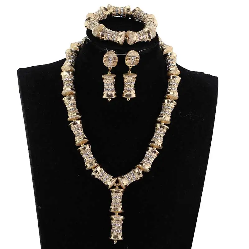 Дизайн, серебряные/Золотые бусы, ювелирный набор для женщин, африканская мода, ювелирный аксессуар, нигерийский Свадебный набор бусин QW1184 - Окраска металла: 10