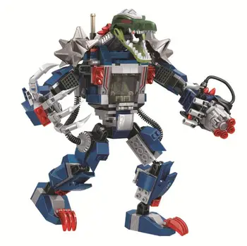 

City Transformation Robot Model Building Blocks Creative DIY Education Technic Evil Crocodile Mech Bricks Toys For Children