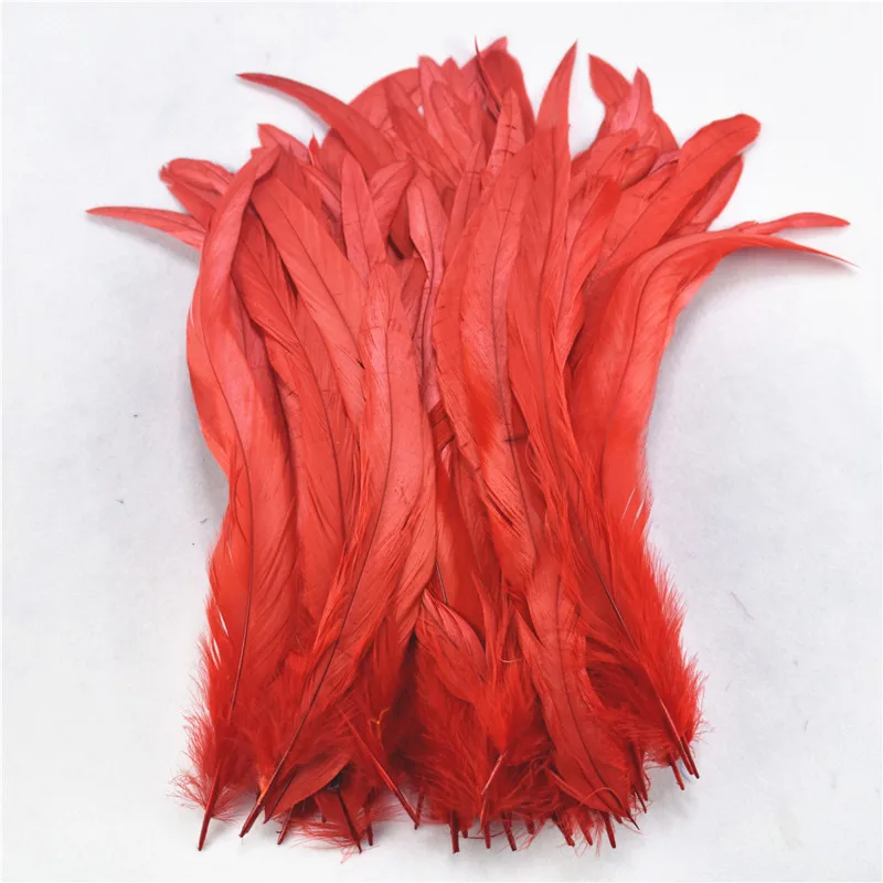 100 шт/партия 25-30 см натуральные хвостовые перья птиц красочные дешевые перья для украшения ремесел рождественское фазанье перо - Цвет: Red