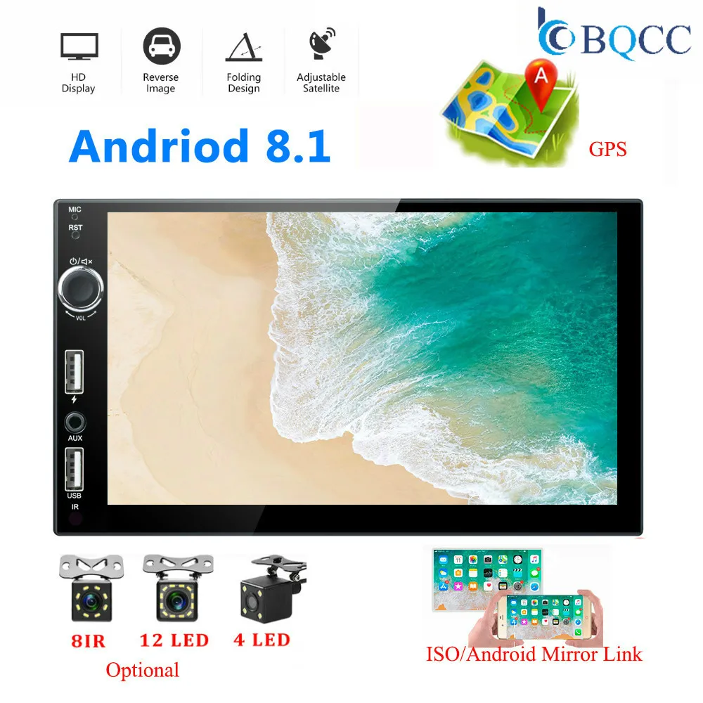 

Autoradio 2 Din GPS Car Radio Android 7 "HD Multimedia Player Mirror Link MP5 Stereo Camera Support