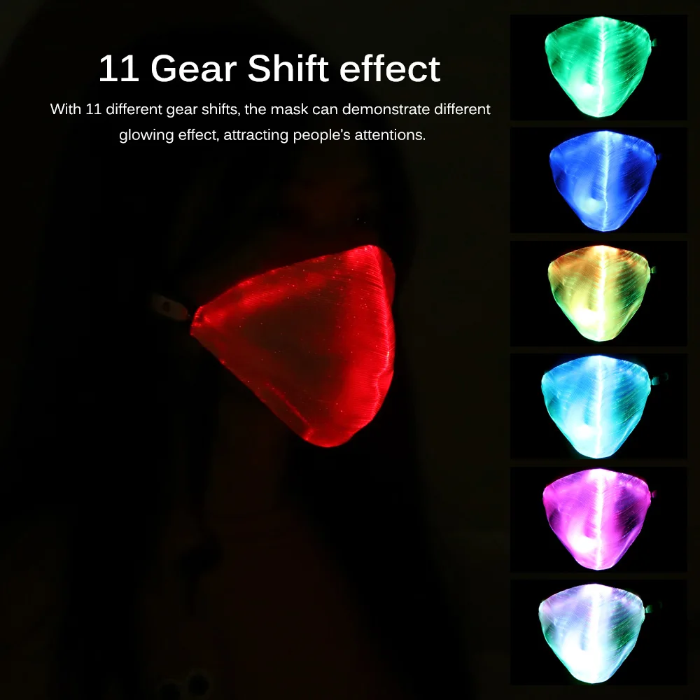 Houkiper LED Flashing Mask 7 Colors Luminous Light For Men Women Rave Mask Music Party Festival Bar Light Up Cool And Awesome