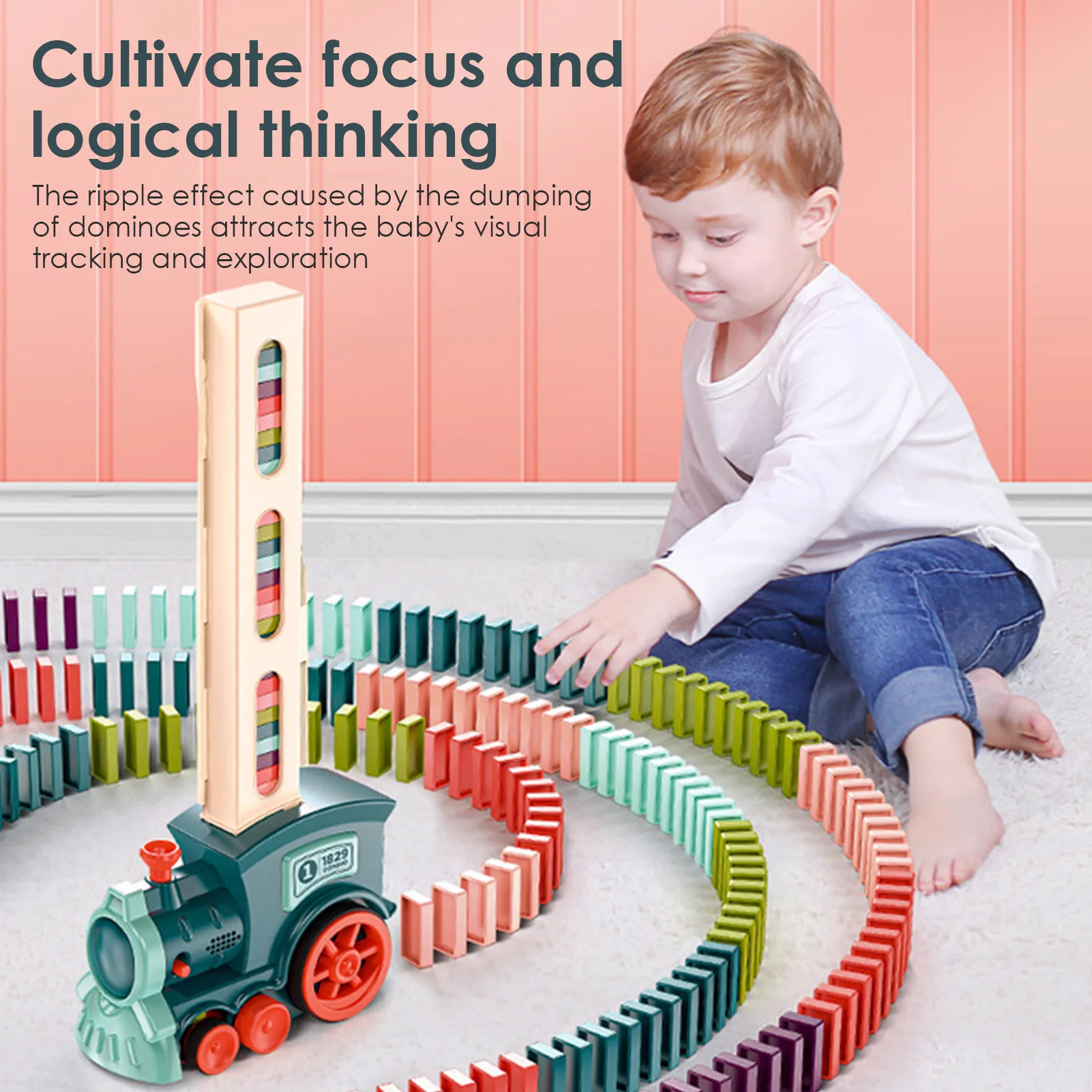 New Kids Domino Train Car Set Sound Light Automatic Laying Brick Colorful Dominoes Blocks Game Educational DIY Toy Supple | Игрушки и