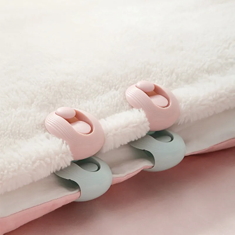 Non Slip Gripper Round Shape Quilt Clips Blankets Fastener Bed Cover Duvet Sheet Quilt Plastic Fixer Garment Clips 6Pcs bed sheet holder bed sheet clips sheet clips