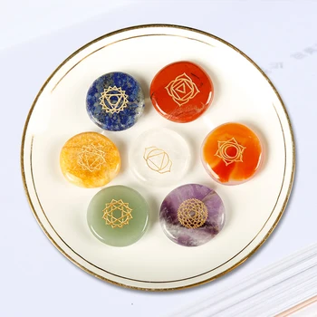 

1pc colorful exquisite seven chakra amethyst divination mineral stone healing crystal meditation holiday party DIY gift
