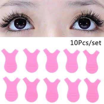 

10pcs Pink-Color Silicone Eyelashes Lift Lifting Curler Eye Lash Extension Graft Brush Tool Accessories