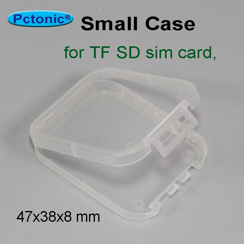 Phone SD SIM Compact Flash Cards Box Holder Storage Container Clear 10 PCS