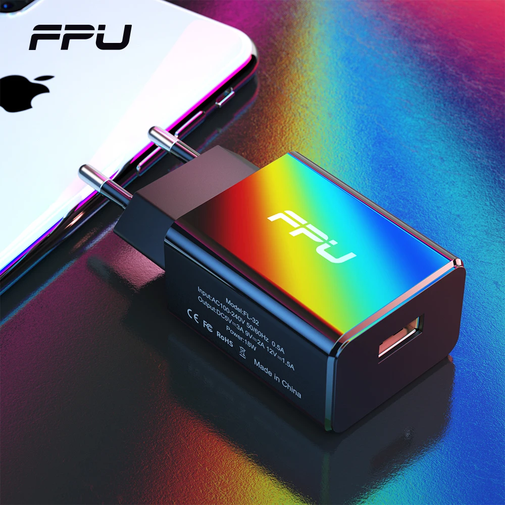 FPU Quick Charge 3 0 USB зарядное устройство 18 Вт QC3.0 QC Turbo быстрое для iPhone Samsung Xiaomi Huawei